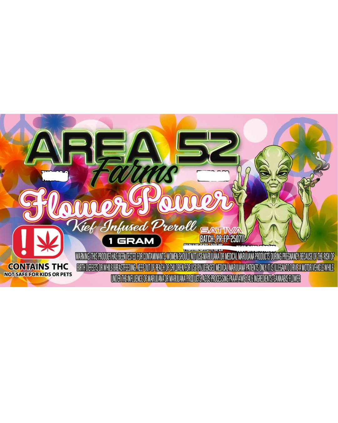 Area 52 Flower Power Pre Roll 1g