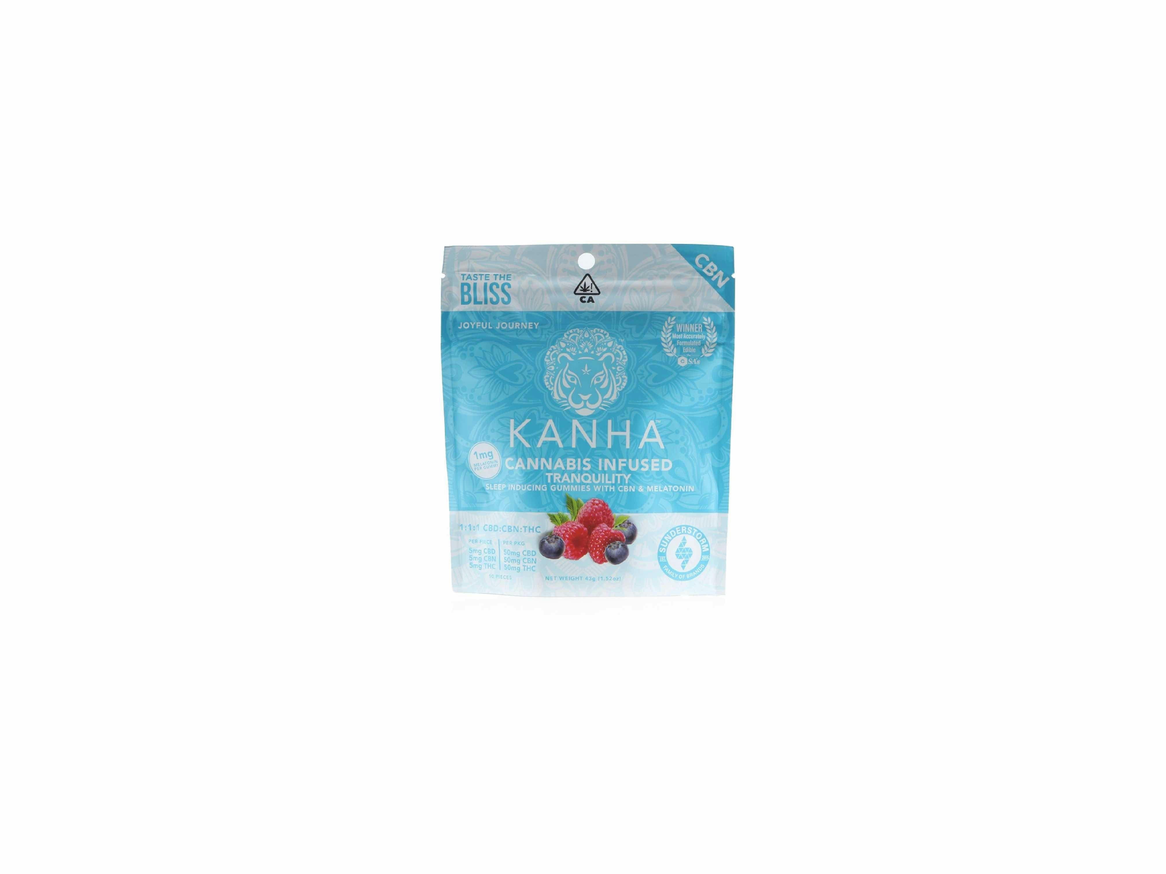 Kanha Gummies: Kanha Gummies CBD/CBN Tranquility 1:1:1 100mg