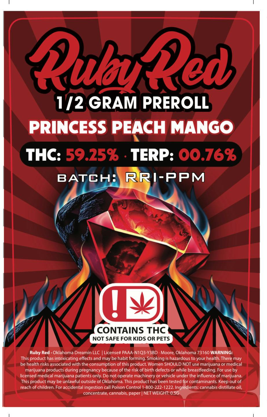 Ruby Red Diamond Infused Pre-Roll Ruby Rozy