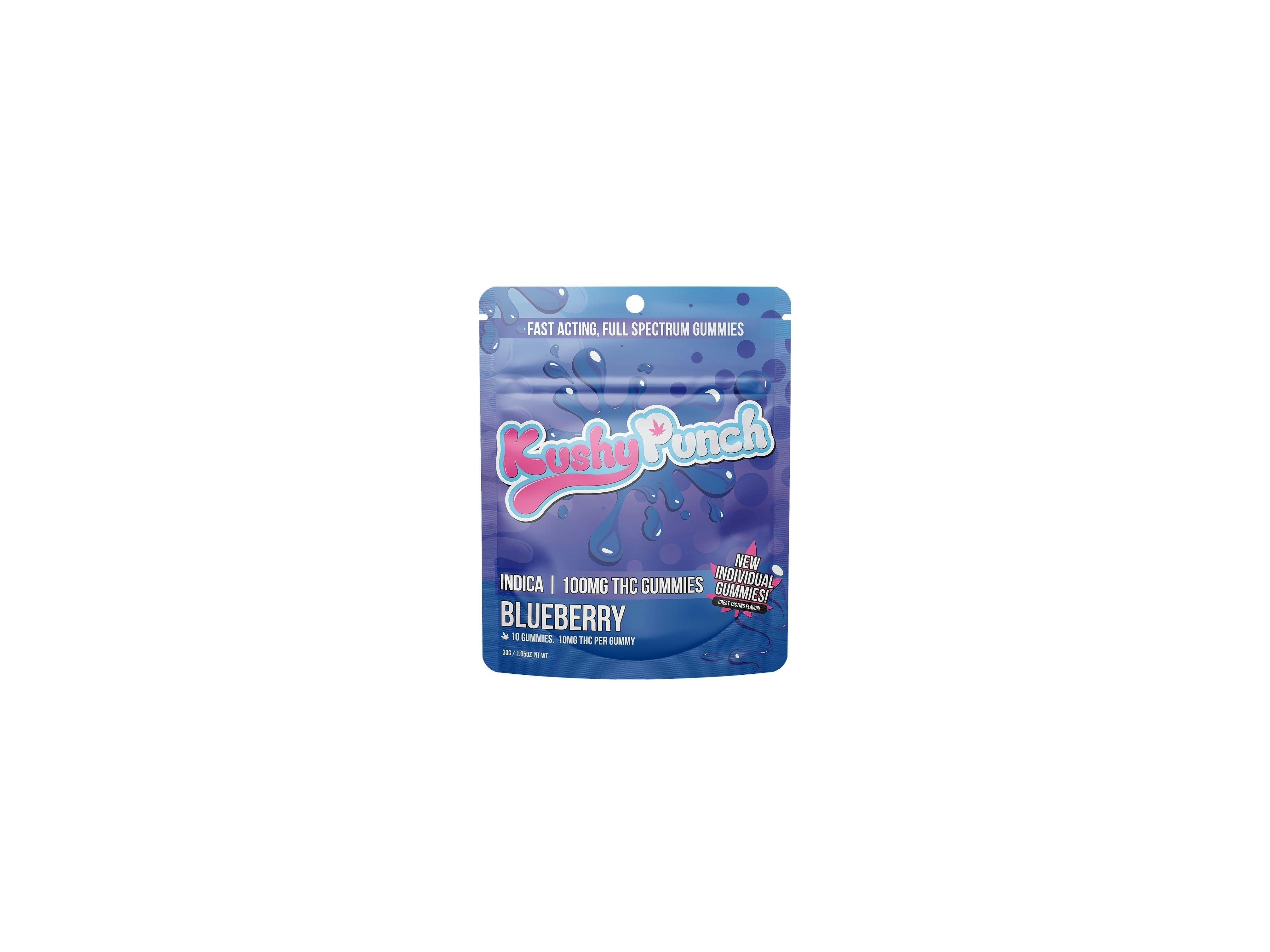 Kushy Punch Gummies Indica Blueberry 100mg