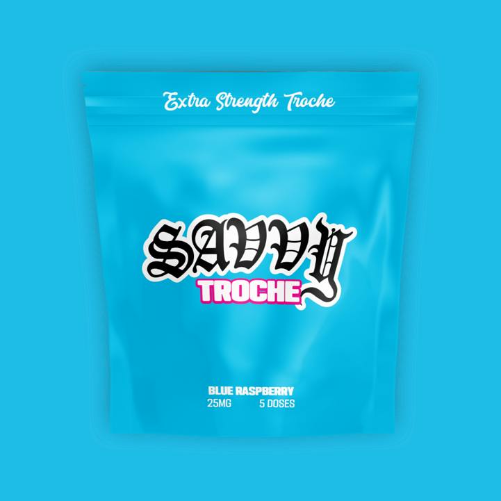 Savvy Guap Blue Raspberry Troches 25mg [1pk] at Zen Leaf Cannabis Dispensary