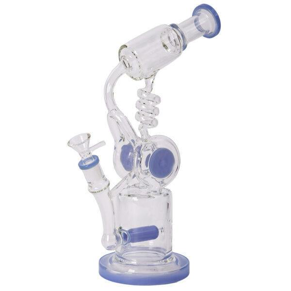 Glass Water Pipe Recycler Spiral 12in