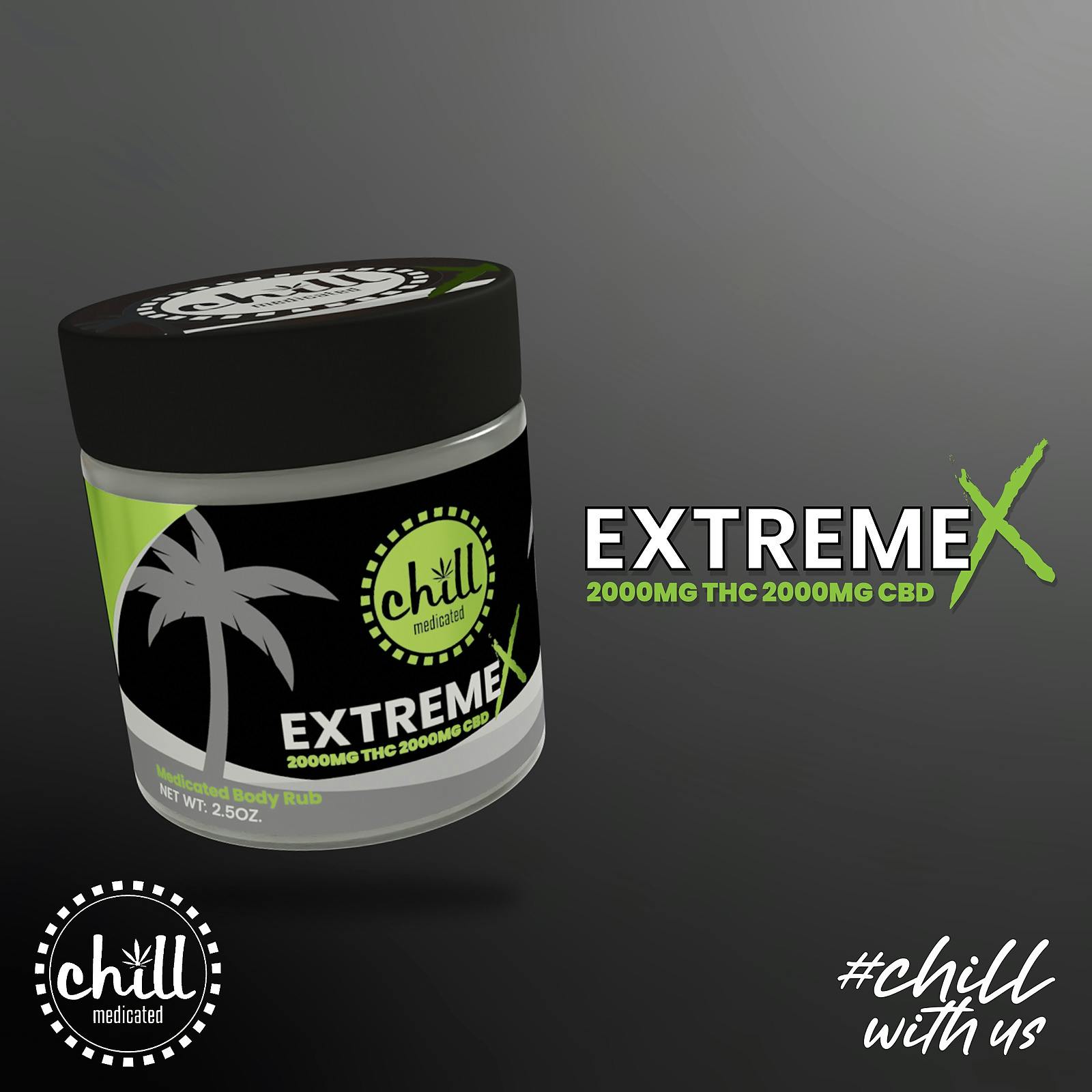 CHILL | Topical | Extreme X Body Rub | 2000mgTHC : 2000mgCBD