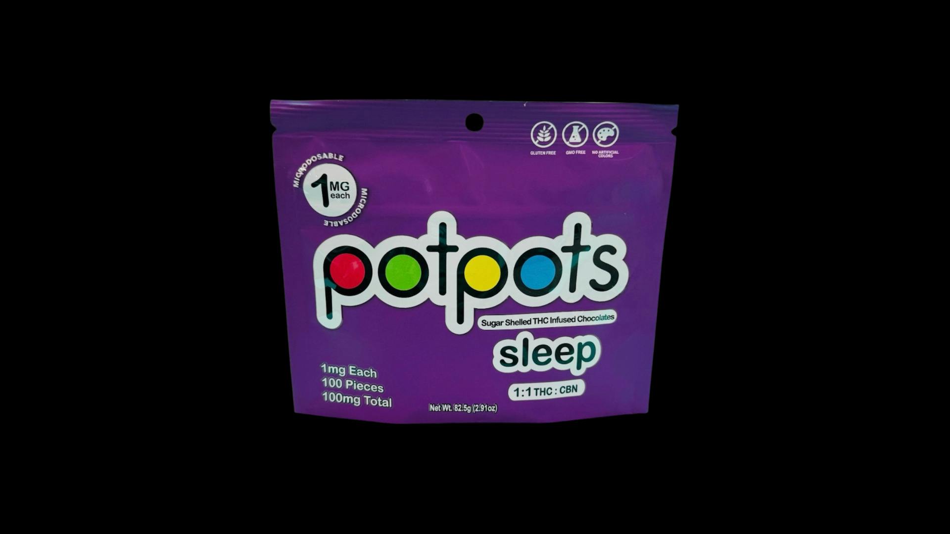 PotPots | Edible | Micro dose | Milk Chocolate | 1:1 THC:CBN | 100x