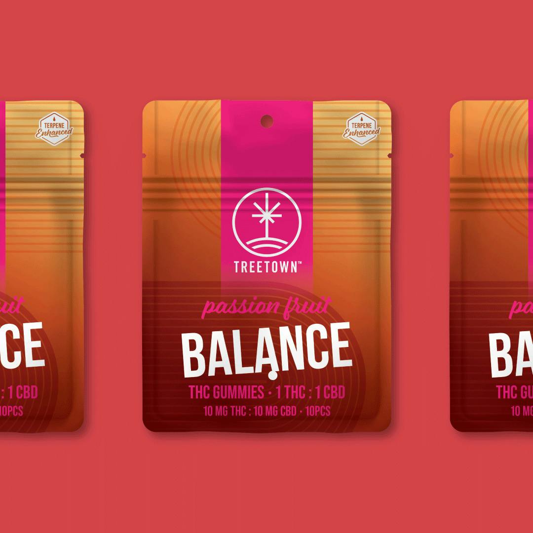 1:1 Balance | Passion Fruit | 40mg THC x 40mg CBD | 5pk | TreeTown cannabis product