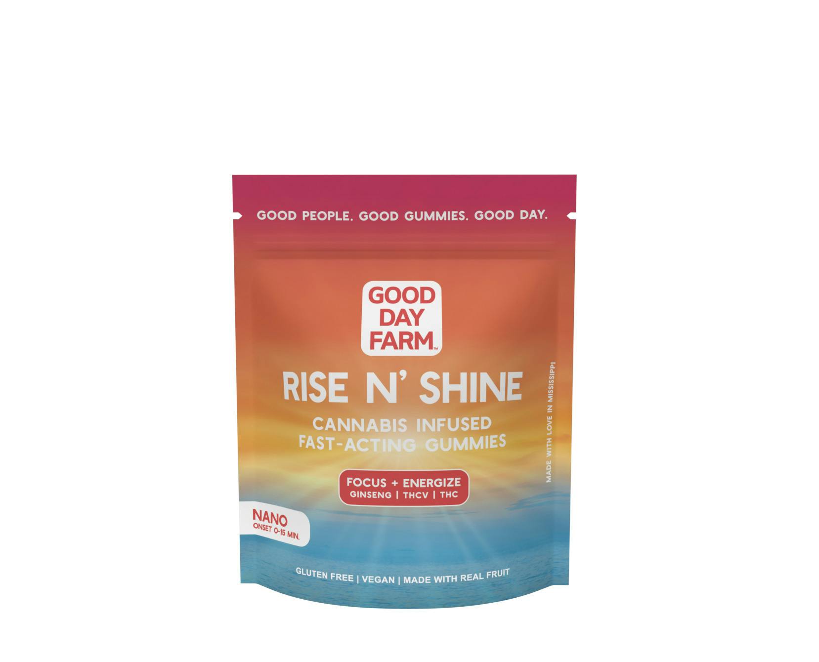Good Day Farm - Rise N' Shine Energy + Ginseng + THCV - Gummies 40mg - 10pk at ROOTDOWN