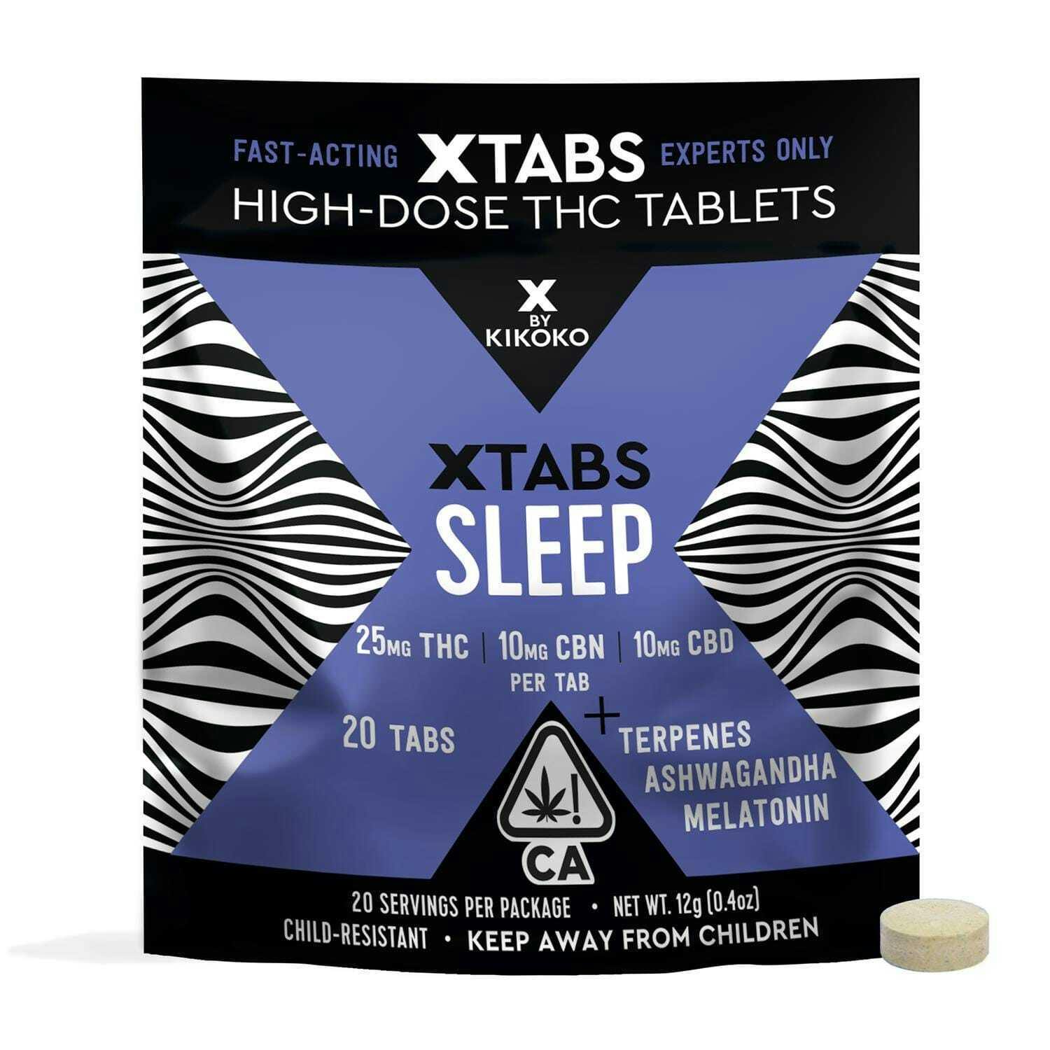 High THC Tablets Kikoko - 250mg Sleep 25mg 10ct