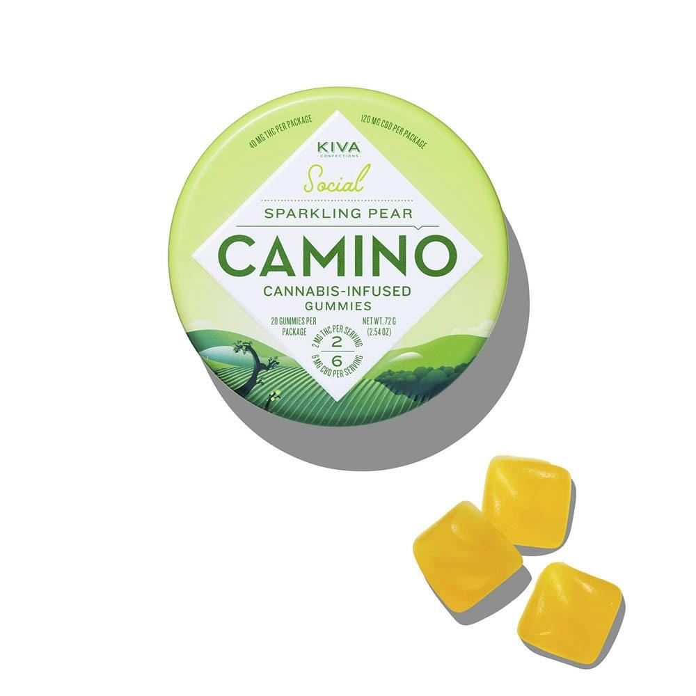 Kiva - Camino - Sativa - 2:6 Sparkling Pear "Social" - 20pk - Gummies - (40mg THC/ 120mg CBD)