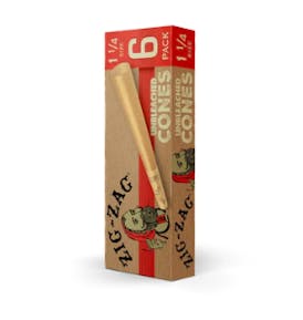 Zig Zag - 6 Pack Unbleached Cones 1 1/4