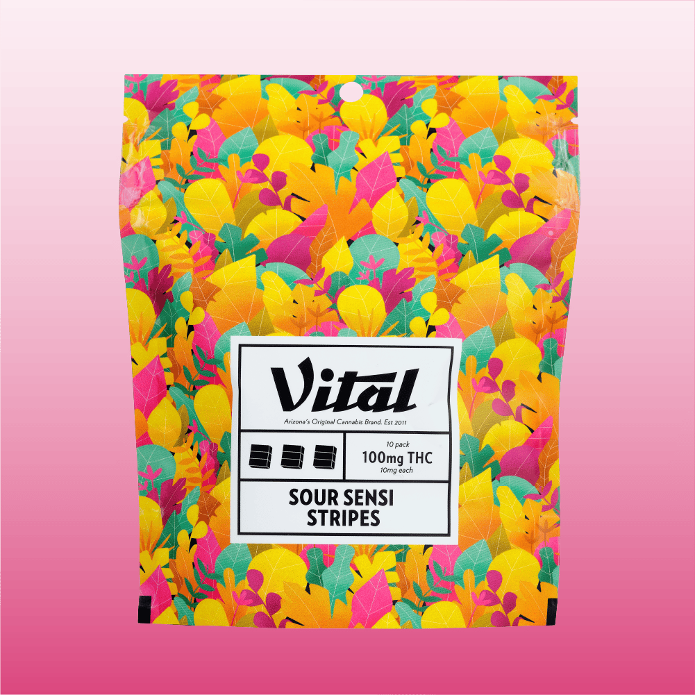 Vital Sour Sensi Stripes Gummy 100mg   Candy