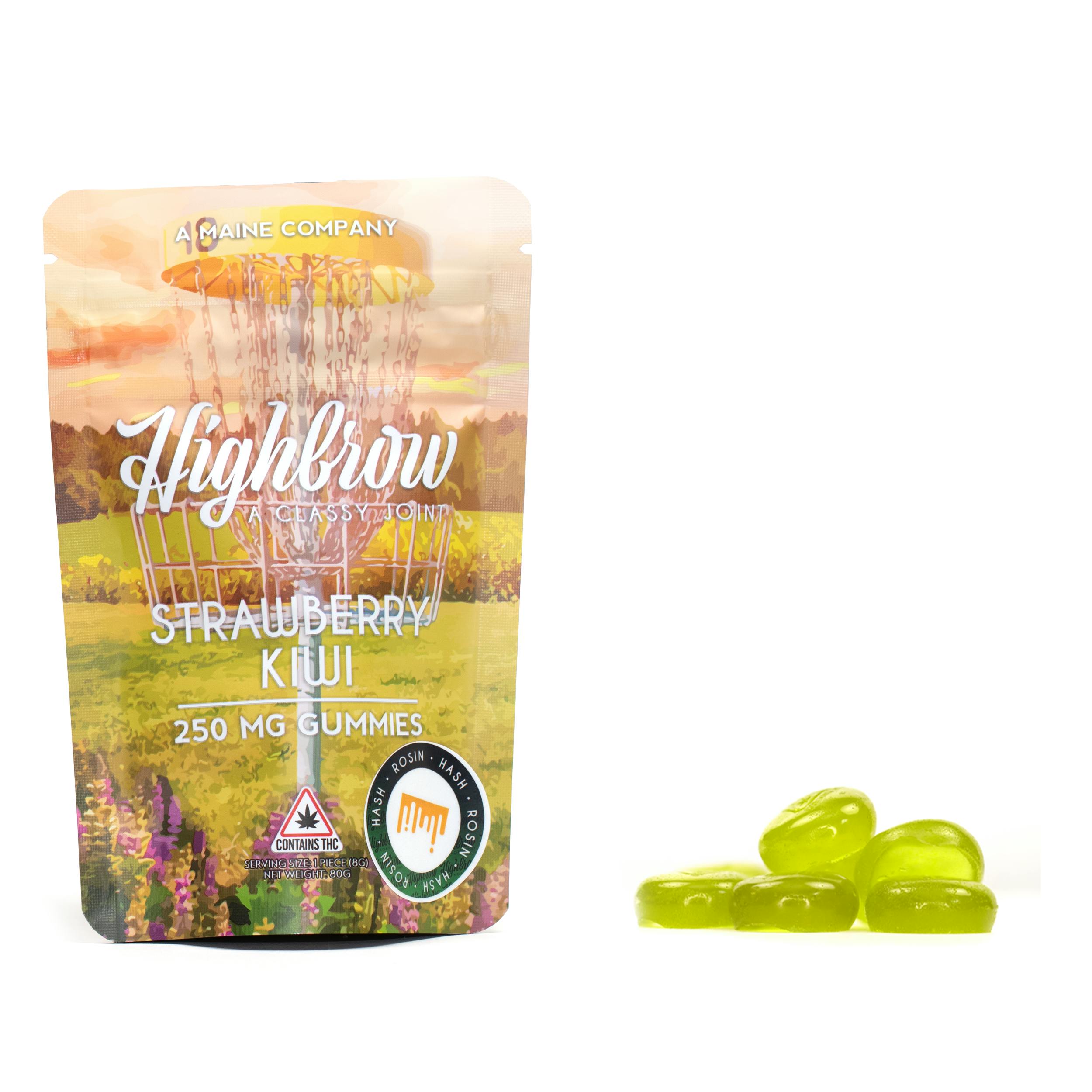Highbrow | Strawberry Kiwi | Hash Rosin | Gummies 250mg
