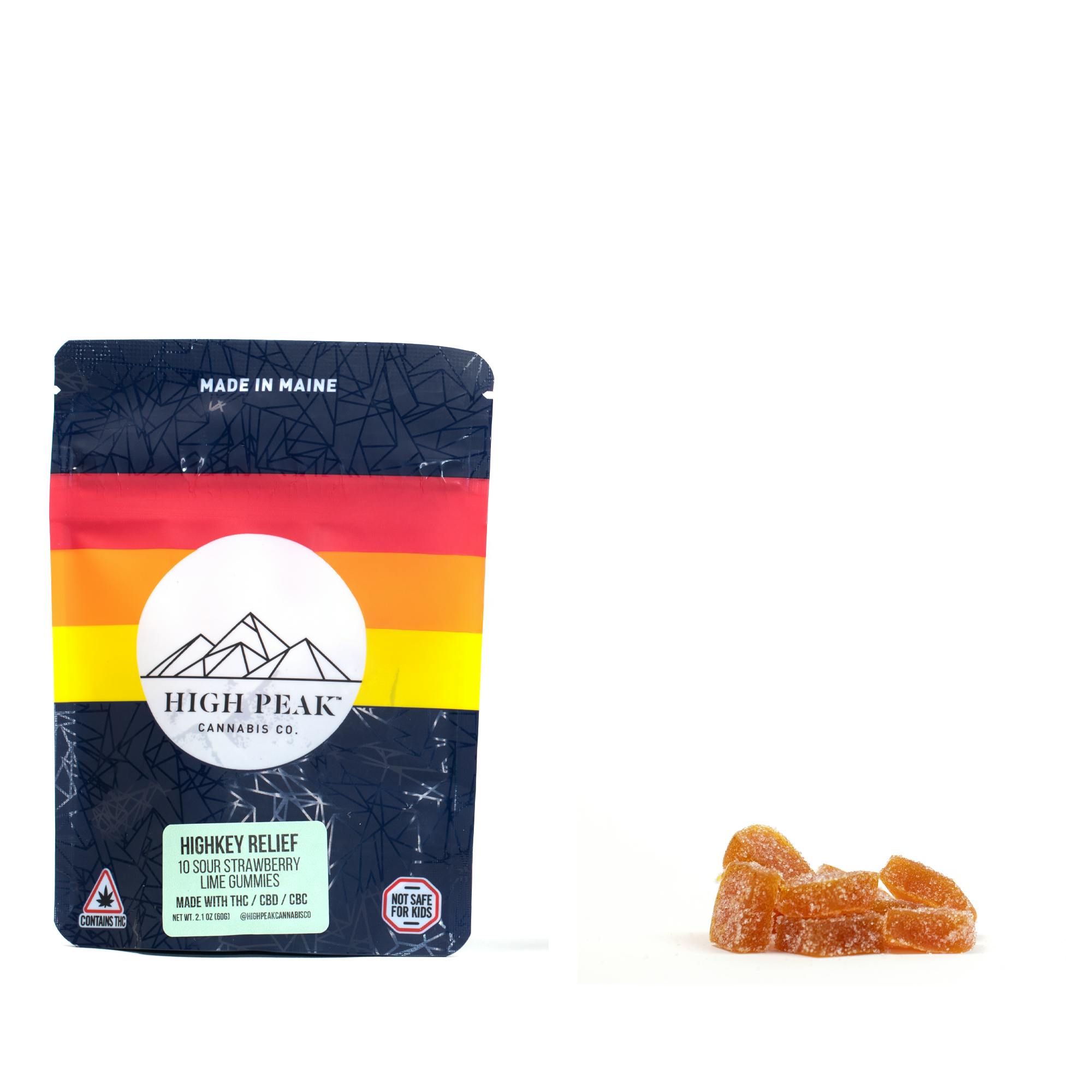 High Peak | Highkey Relief | Sour Strawberry Lime | Gummies