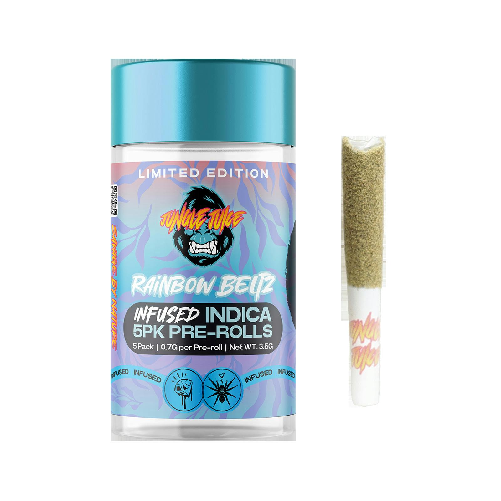 Rainbow Beltz 5pk Infused Pre-Rolls cannabis product