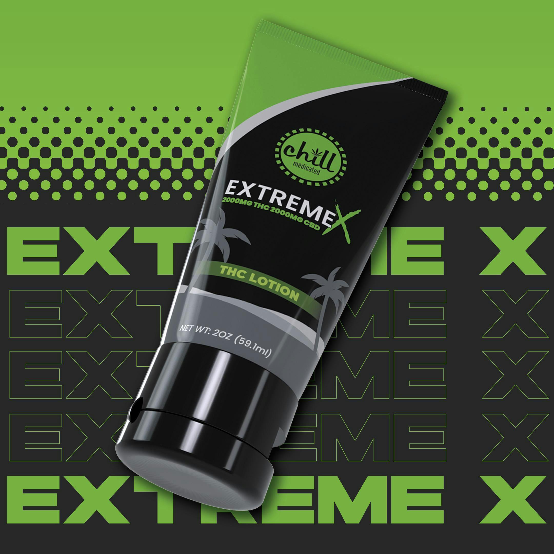 Chill Medicated - Lotion EXTREME X - 2000mg THC : 2000mg CBD