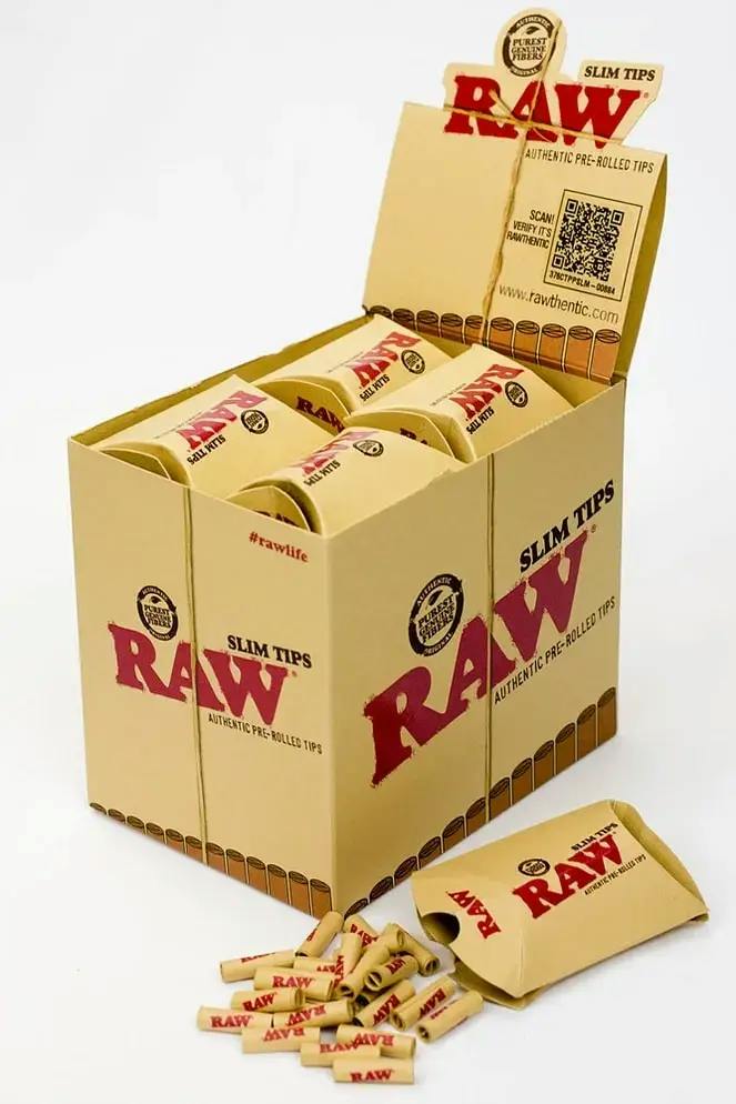Raw Rolling paper pre-rolled slim tips
