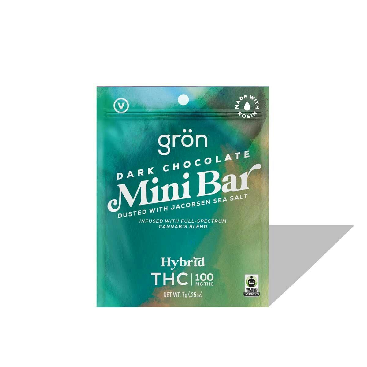 Gron | Dark Chocolate | Mini Bar | [1pk] | (100mg THC) | Hybrid at Terrace Cannabis Dispensary - Alton