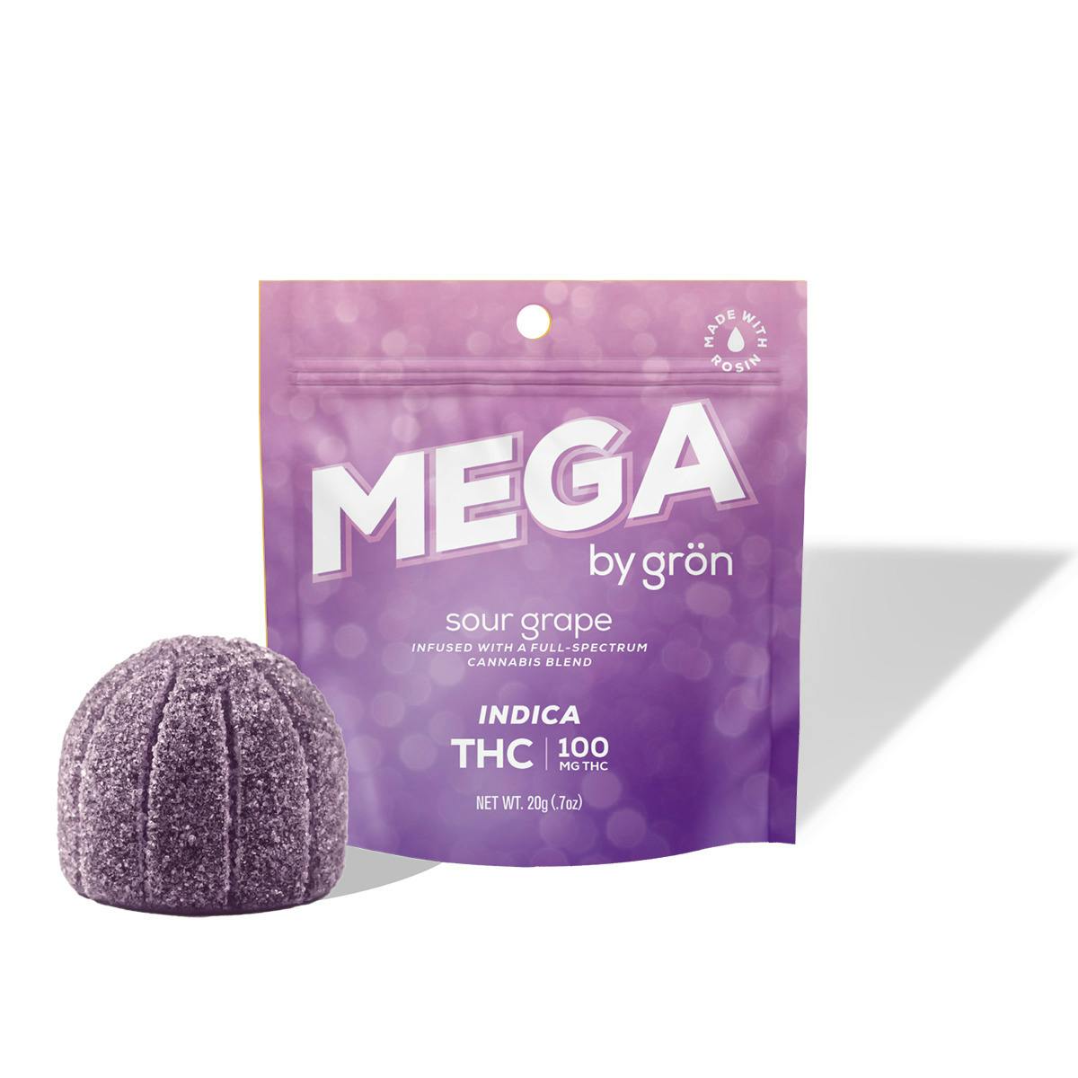 Gron | Sour Grape | Mega Pearl | [1pk] | (100mg THC) Indica at Terrace Cannabis Dispensary - Alton