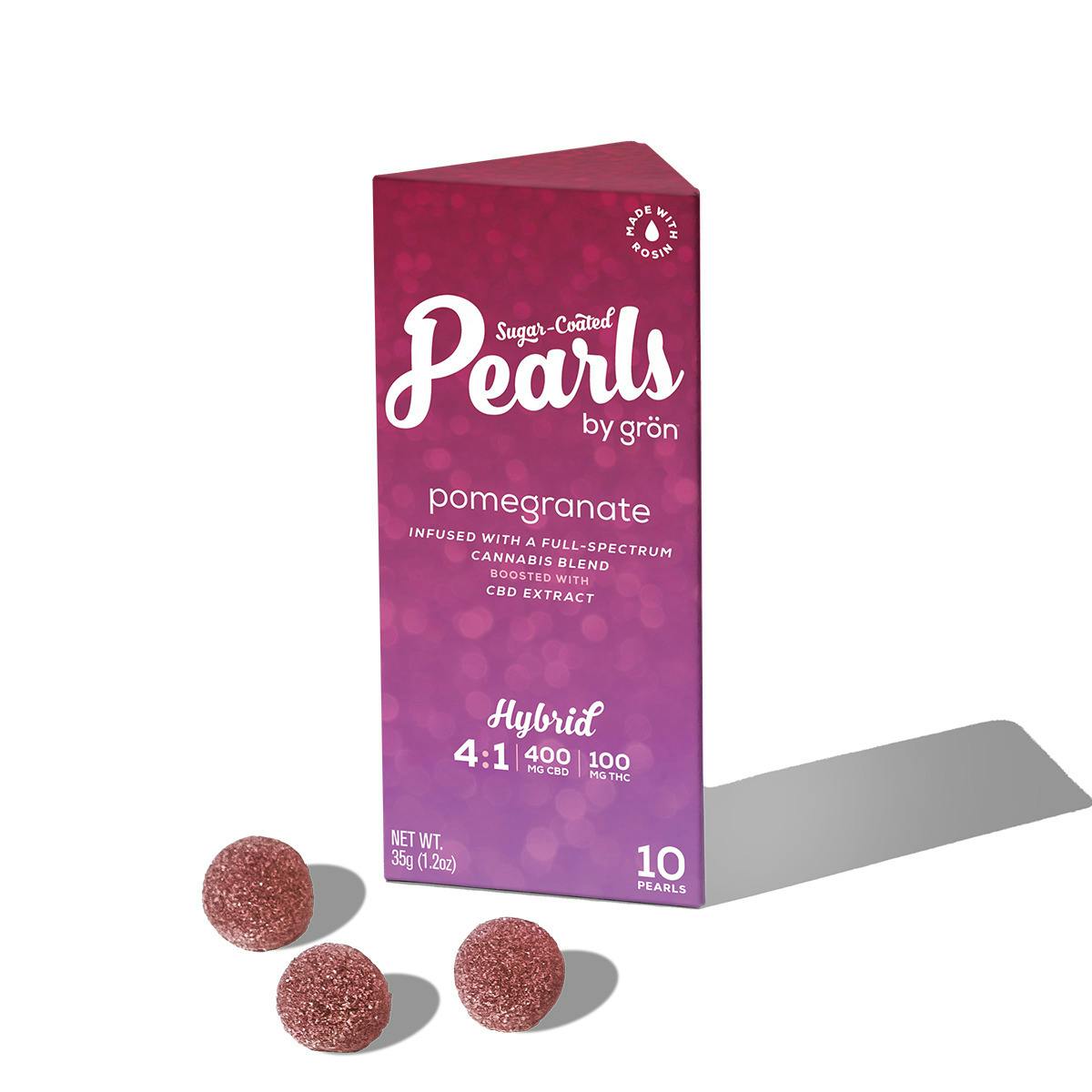 Gron | 4:1 Pomegranate | Sugar Coated Pearls | [10pk] | (400mg CBD: 100mg THC)