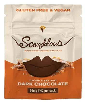 Scandalous | Dark Chocolate with Toffee & Sea Salt | Mini Bar | [1pk] | (20mg ) at Terrace Cannabis Dispensary - Milan