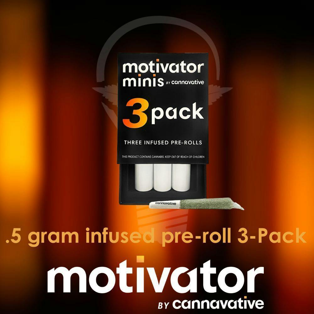Cannavative Mini Motivator Melon Chill Infused Prerolls .5g 3pk