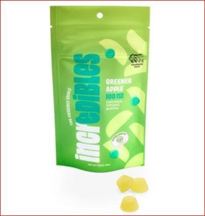 Incredibles Fast Acting Gummy Greener Apple 100mg 10pk