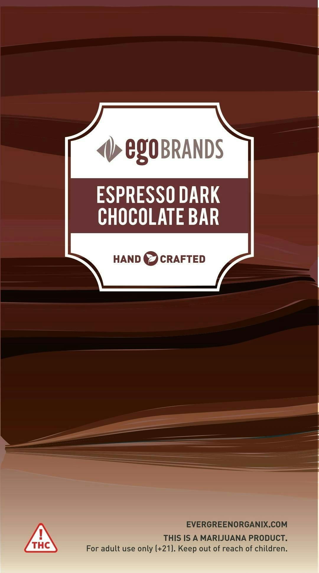 Evergreen Espresso Dark Chocolate Bar 100mg 10pc