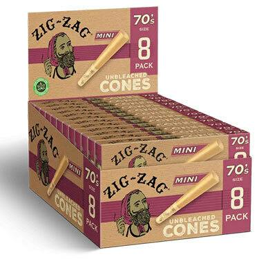 Zig Zag 70's Unbleached Mini Cones 8pk