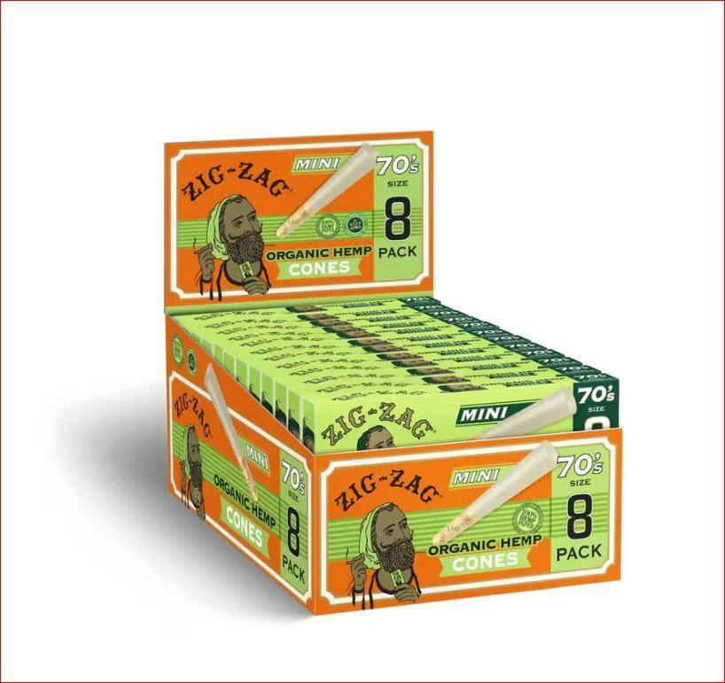 Zig Zag 70's Organic Mini Cones 8pk