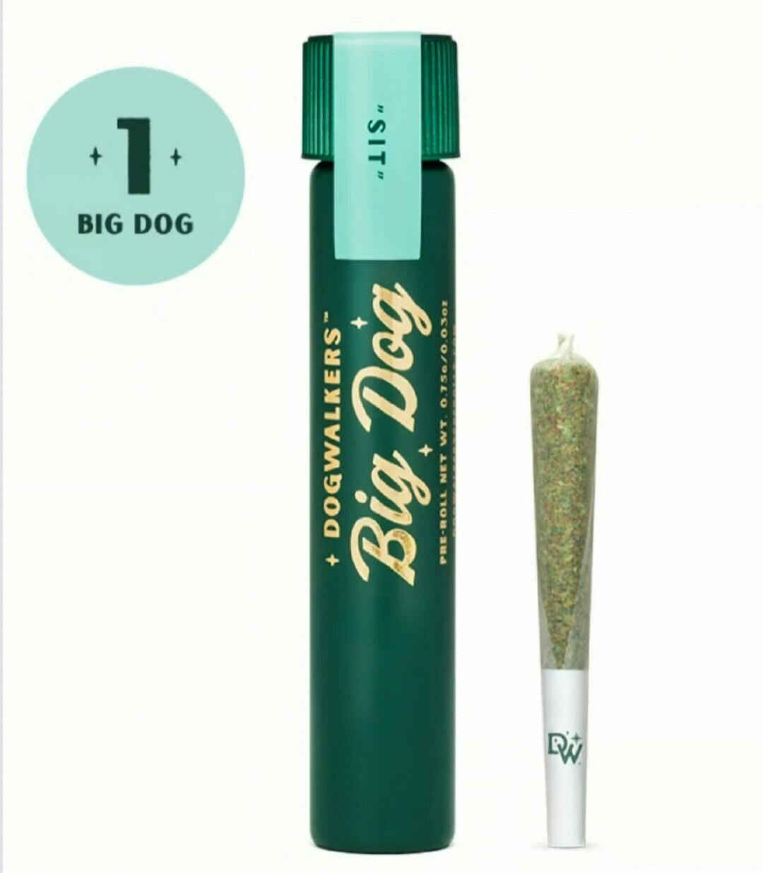 Dog Walkers Big Dog Kush mountains "Sit" Preroll 1g