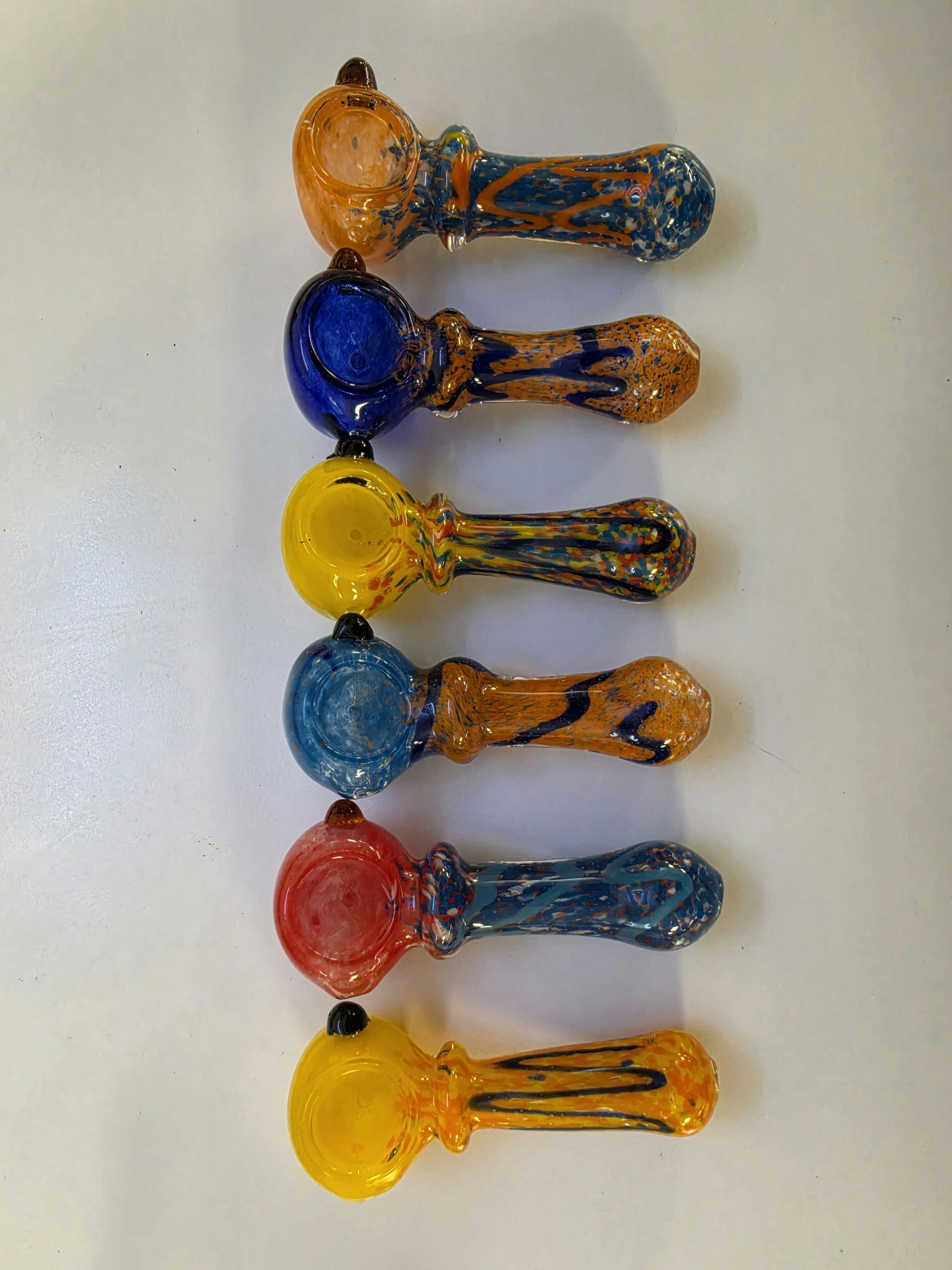 Pipe 4" Colorful Frit Stem