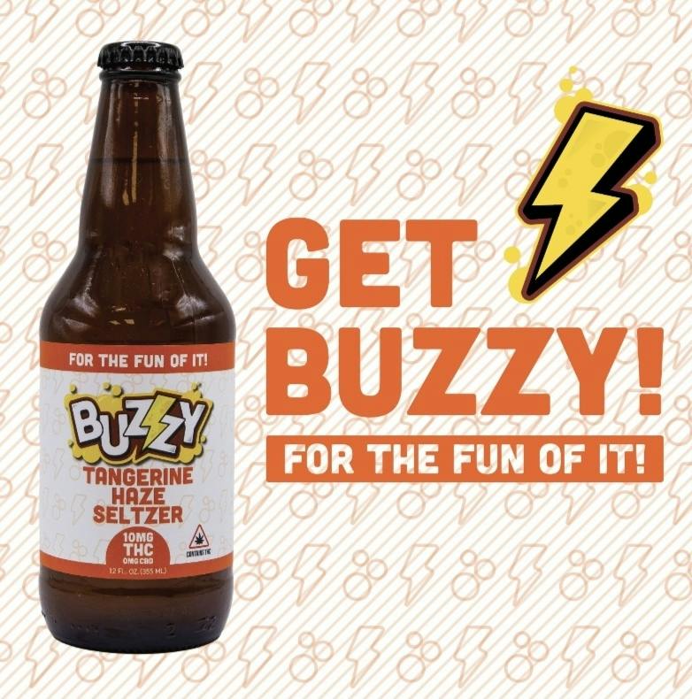 BZZY - Tangerine Haze Seltzer w/CBG - 10mg THC/5mg CBG at Brothers Cannabis