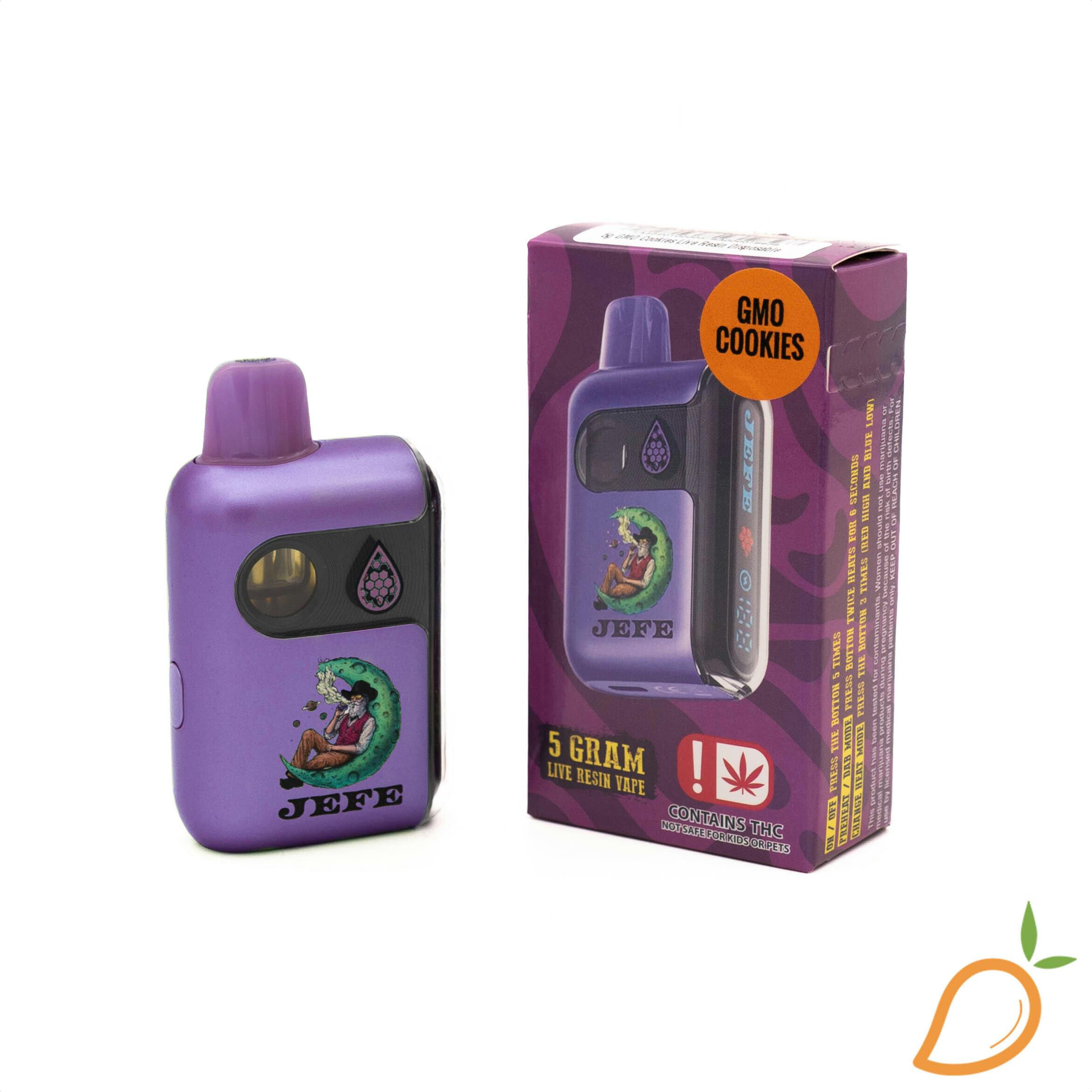 5g GMO Cookies Live Resin Disposable Vape Geekbar Jefe