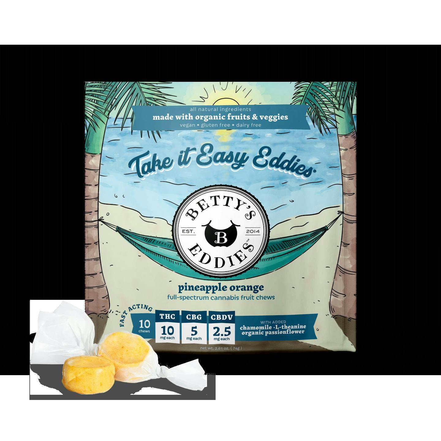 Easin' Eddies Pineapple Orange Fruit Chew 100mg (10-Pack | 10mg Each)