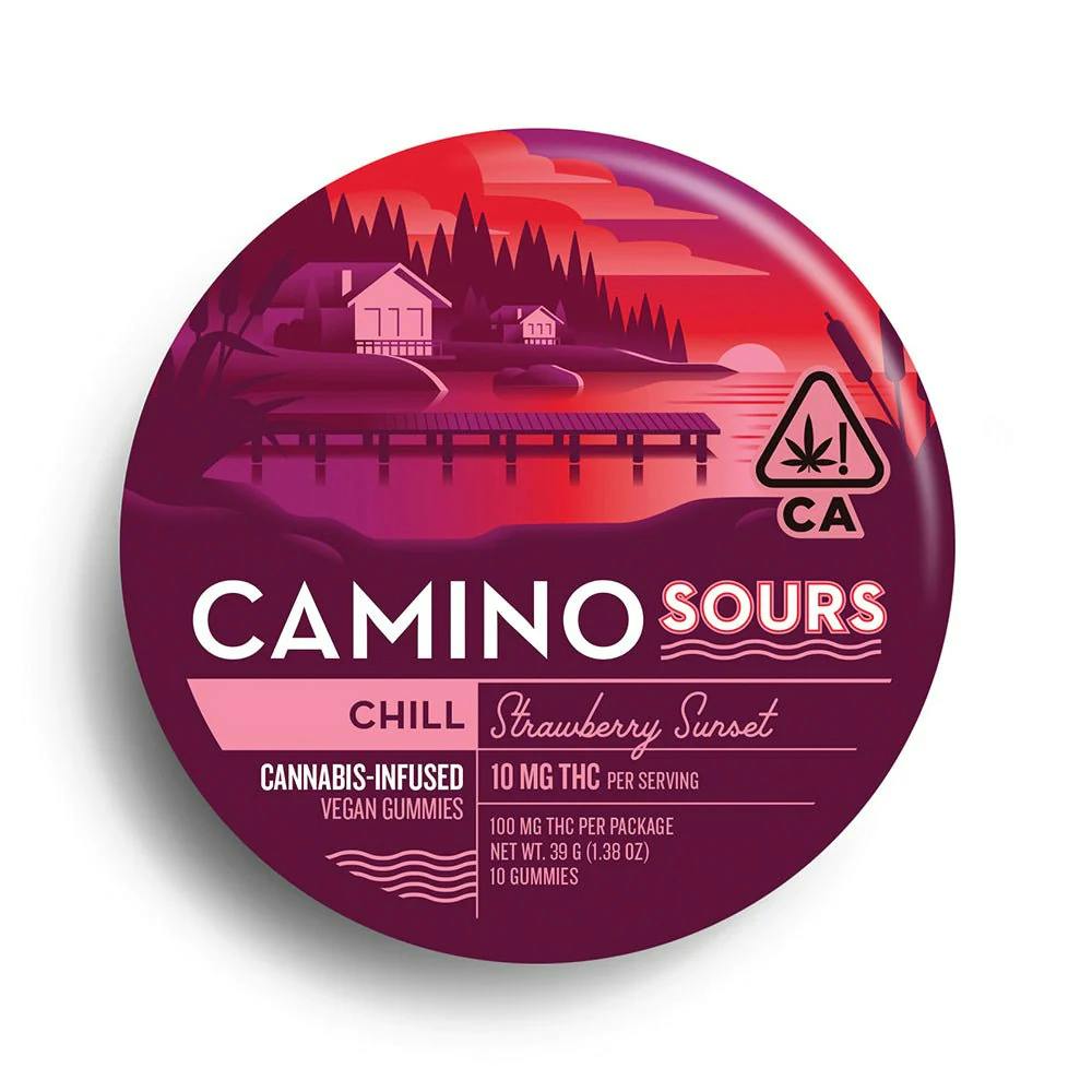 Chill | Strawberry Sunset Sours Gummies | 100mg | 10ct | 10mg/ea