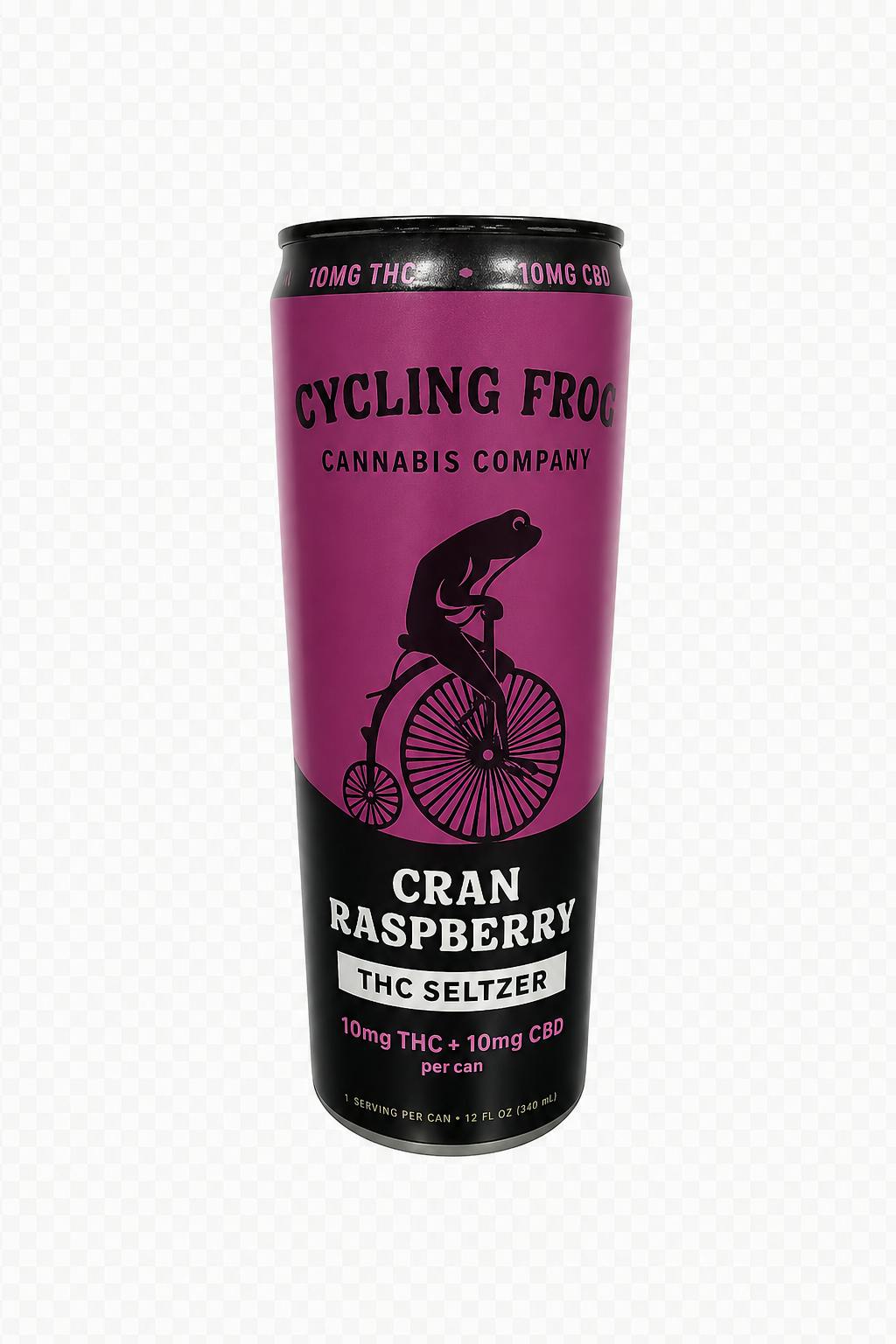 Beverages | Cycling Frog | 10mg | Cran Raspberry Seltzer at Yeti Greenery