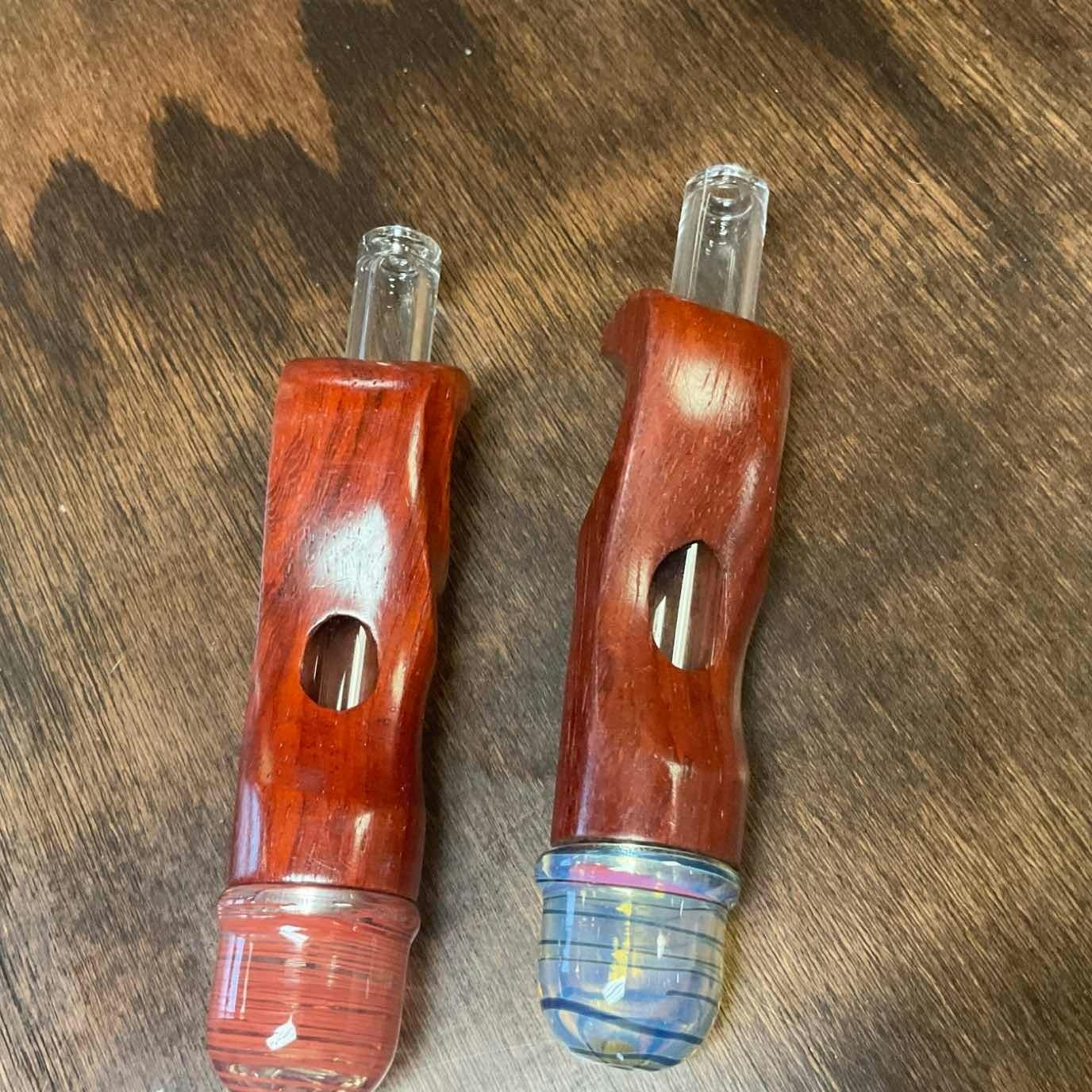 carved wood glass pipe