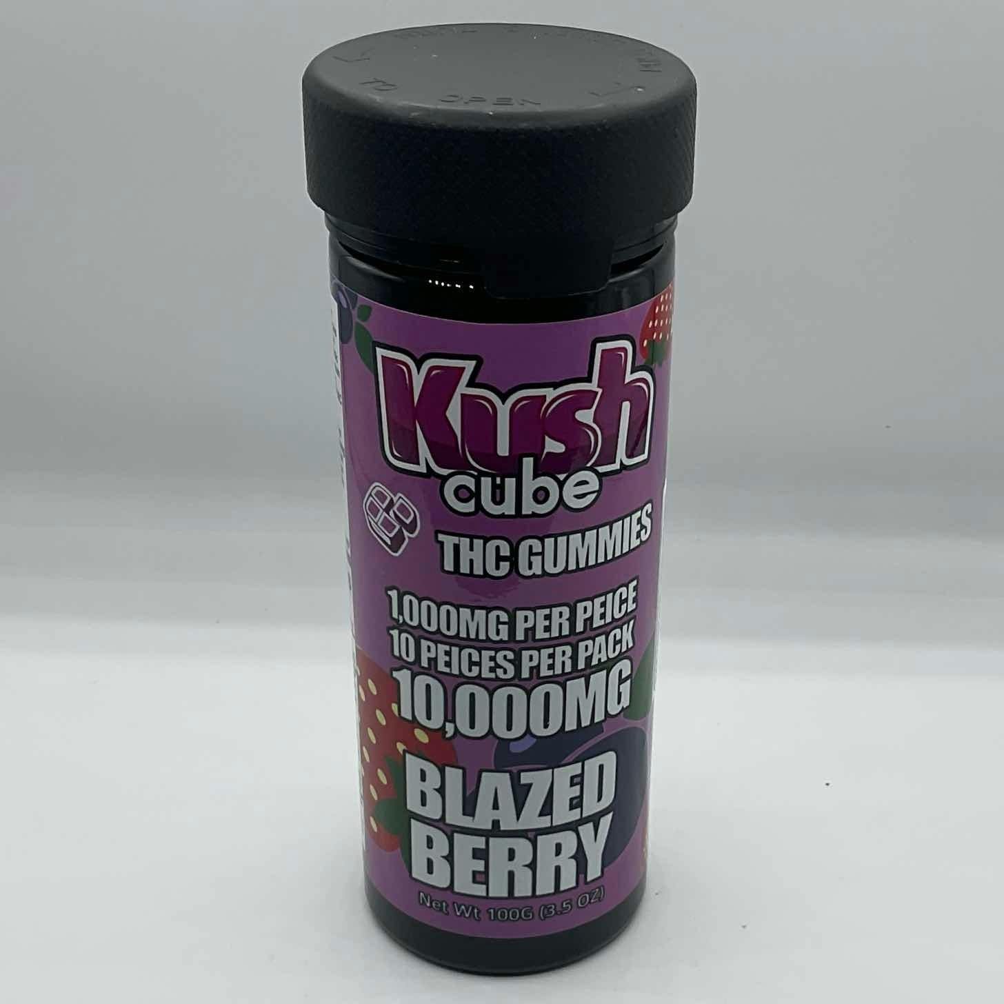 Kush Cubes - 10,000mg THC Blazed Berry Gummy 10ct