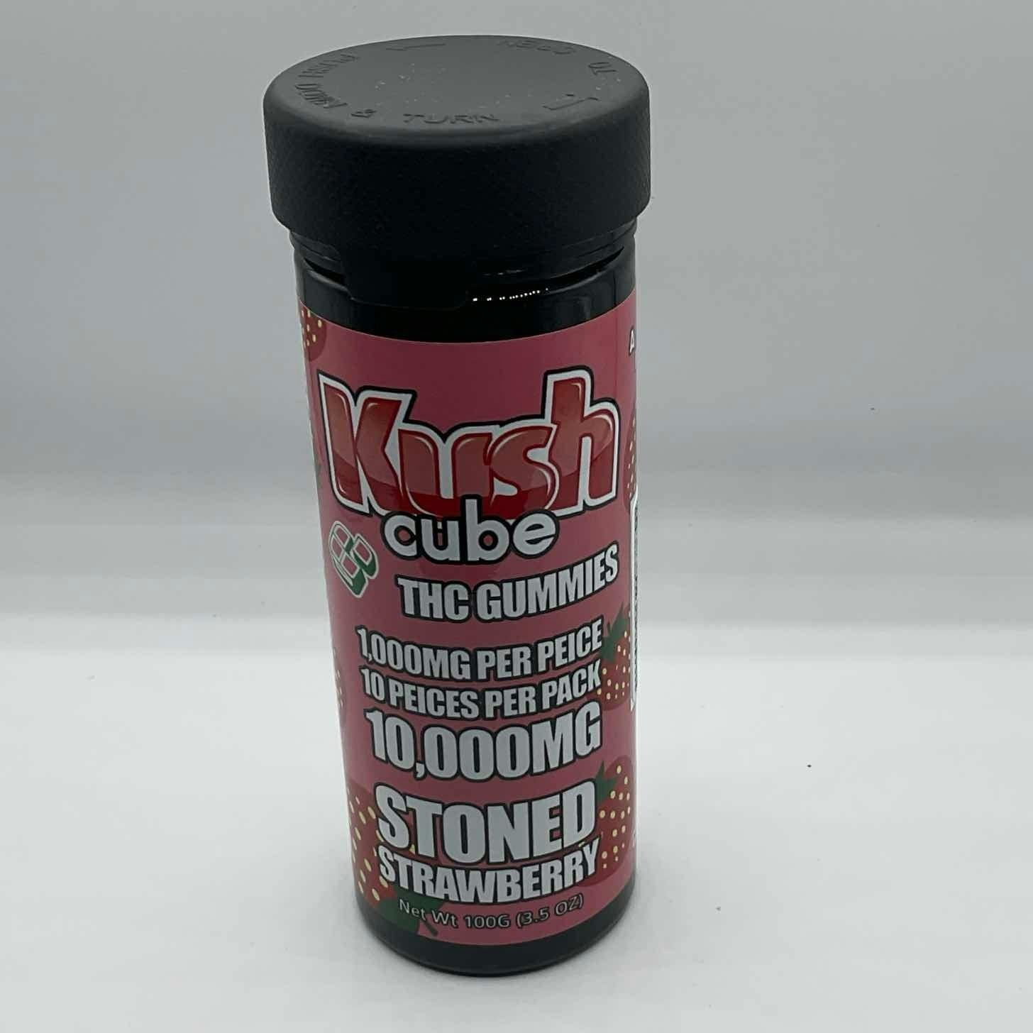 Kush Cubes - 10,000mg THC Stoned Strawberry Gummy 10ct