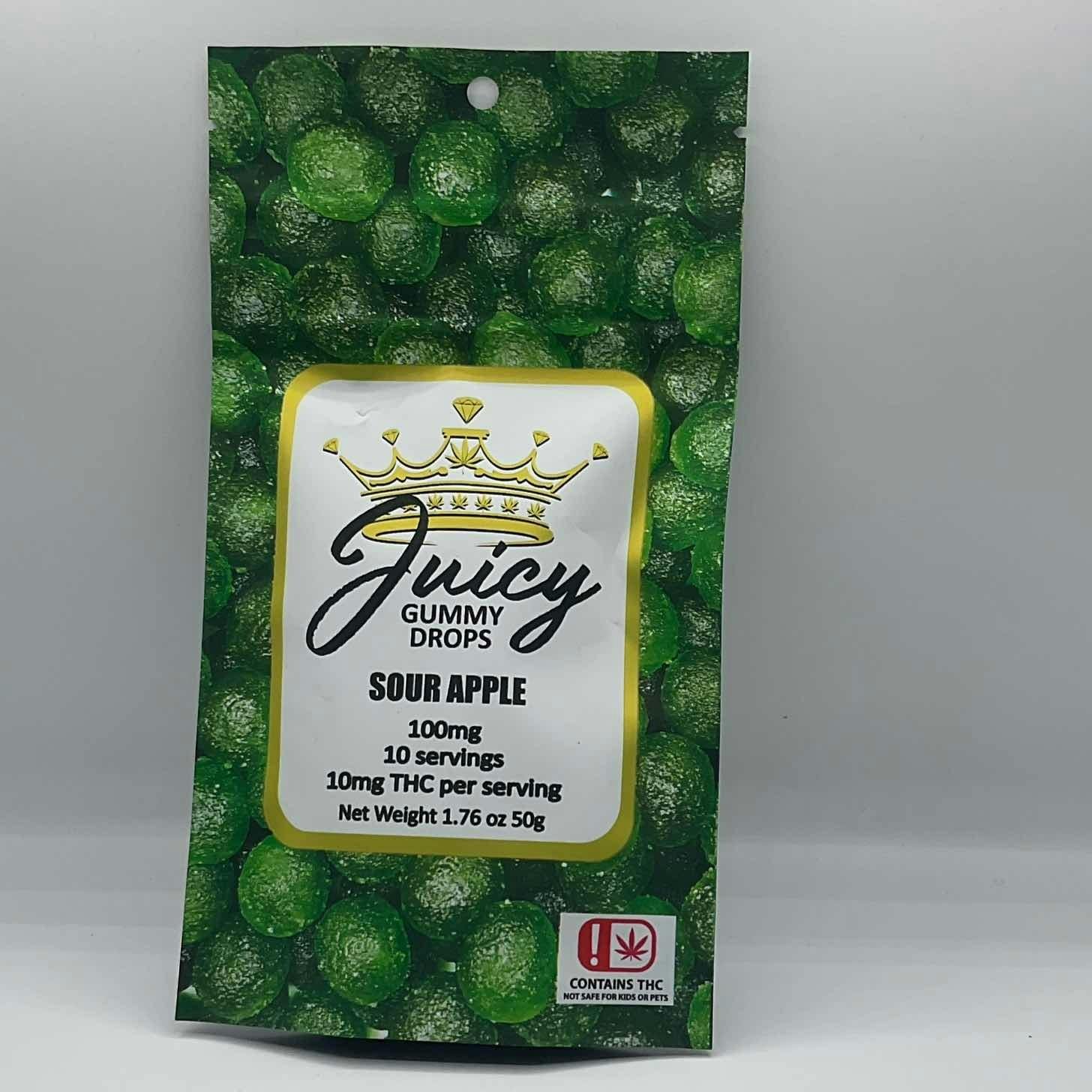 Sour Apple 100mg-10 count-Juicy Gummy Drops