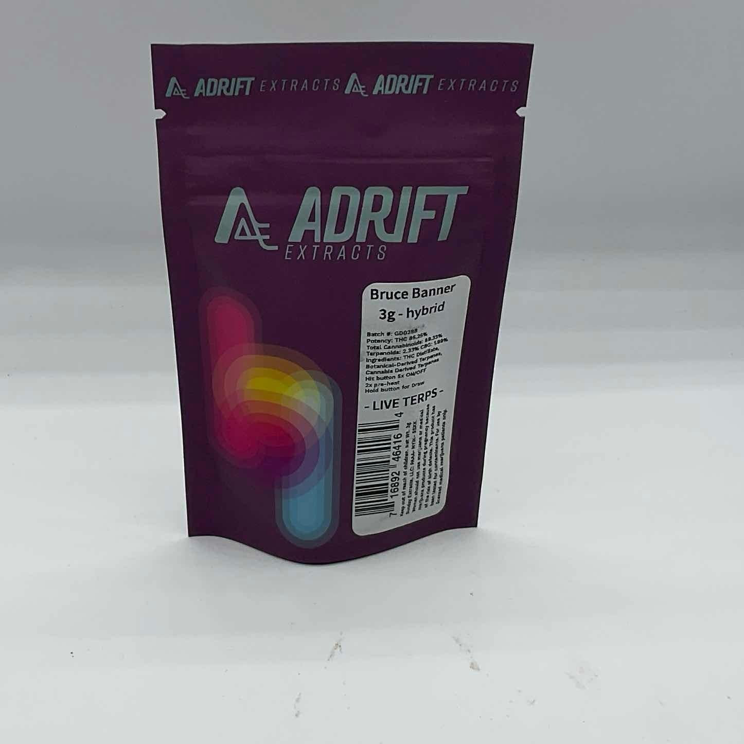 Adrift Extracts - 3g Disposable - Bruce Banner