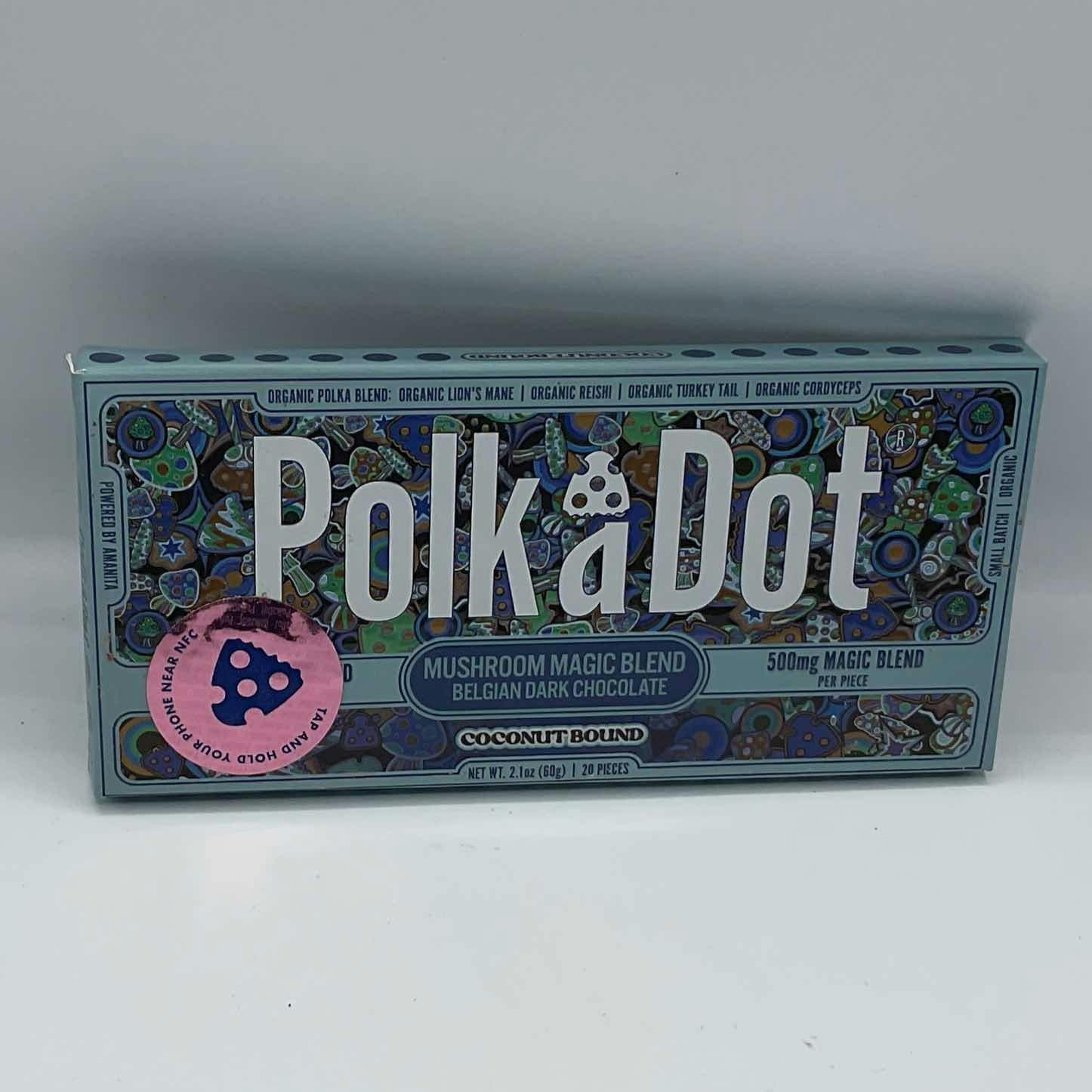 polka dot coconut bound mushroom chocolate