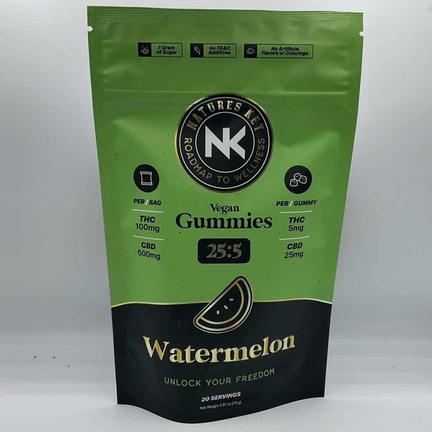 25:5) 500mg CBD/100mg THC, Watermelon - Gummies