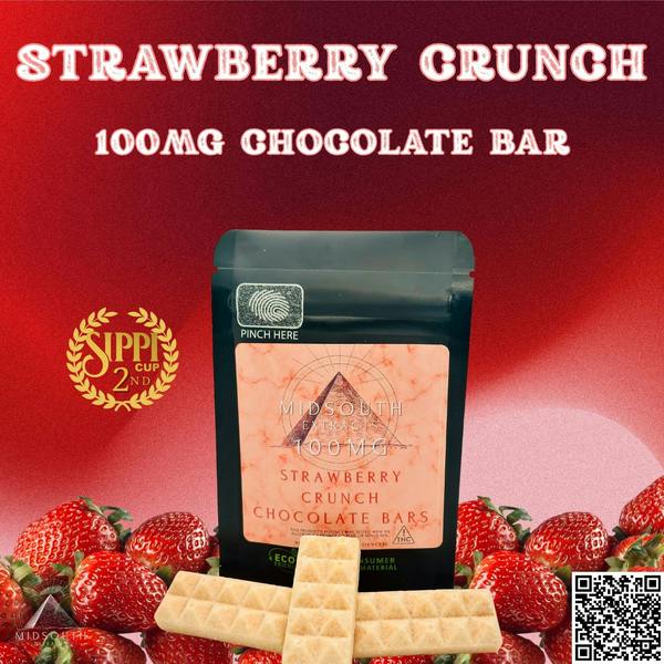 Mid South Extracts Chocolate Bar | Strawberry Crunch 100mg at The Green Standard Dispensary