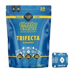 Cheeba Chews Trifecta | Caramel | 1:1:1 THC:CBG:CBD 100mg [20 pcs]
