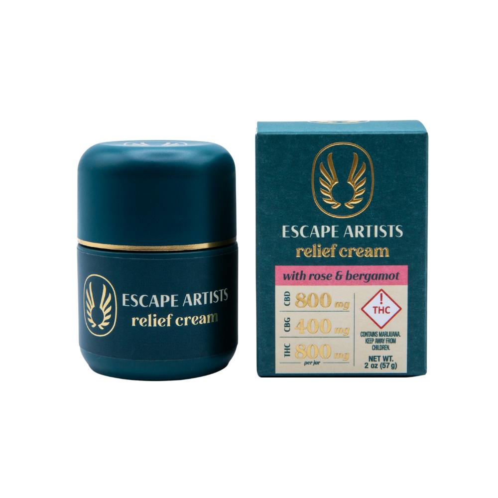 2:1:2 Relief Cream - Rose & Bergamot [2oz] (800mg CBD/400mg CBG /800mg THC) | Escape Artists - Cream