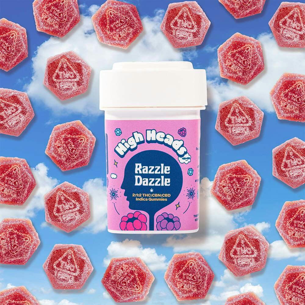 Razzle Dazzle 2:1:2 - Indica 10pk (100mg THC + 50mg CBN + 100mg CBD) | High Heads - Gummies