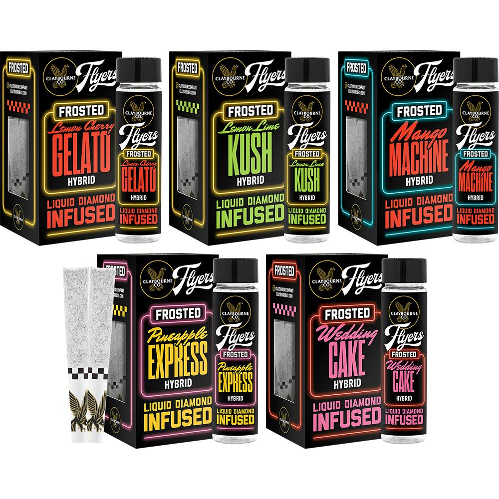 King Louis OG (1.5g) - Diamond Frosted Flyers Pre-Rolls | Claybourne - Frosted Flyers 3-Pack