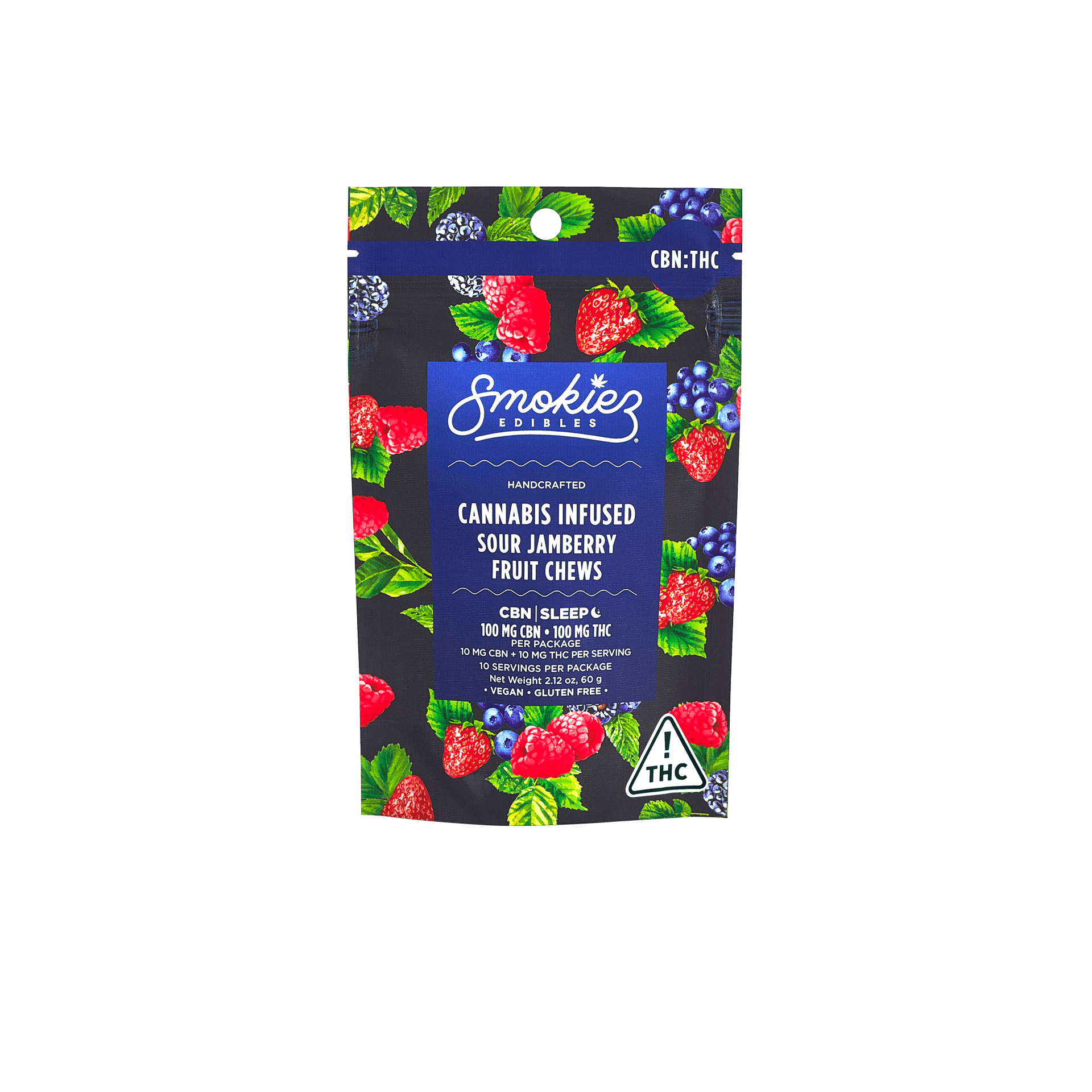 1:1 Sour Jamberry [10pk] (100mg CBN/100mg THC) | Smokiez - Fruit Chews