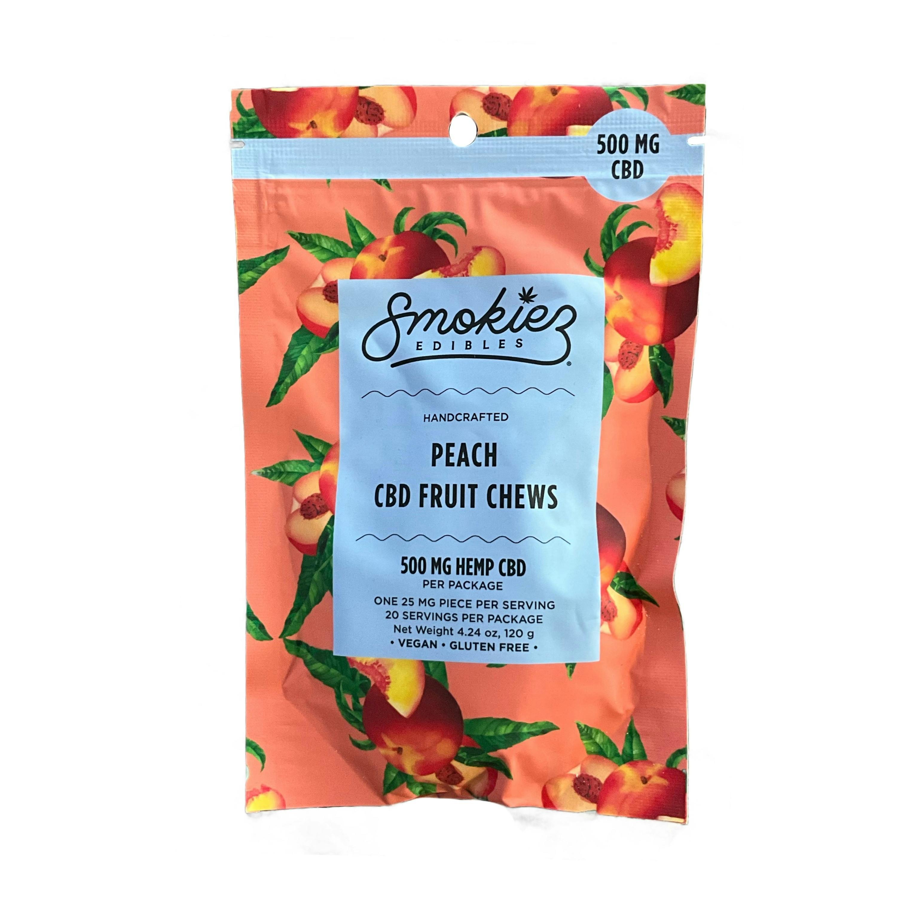 Peach CBD Gummies | 500mg | 20ct | 25mg/ea by Smokiez Edibles