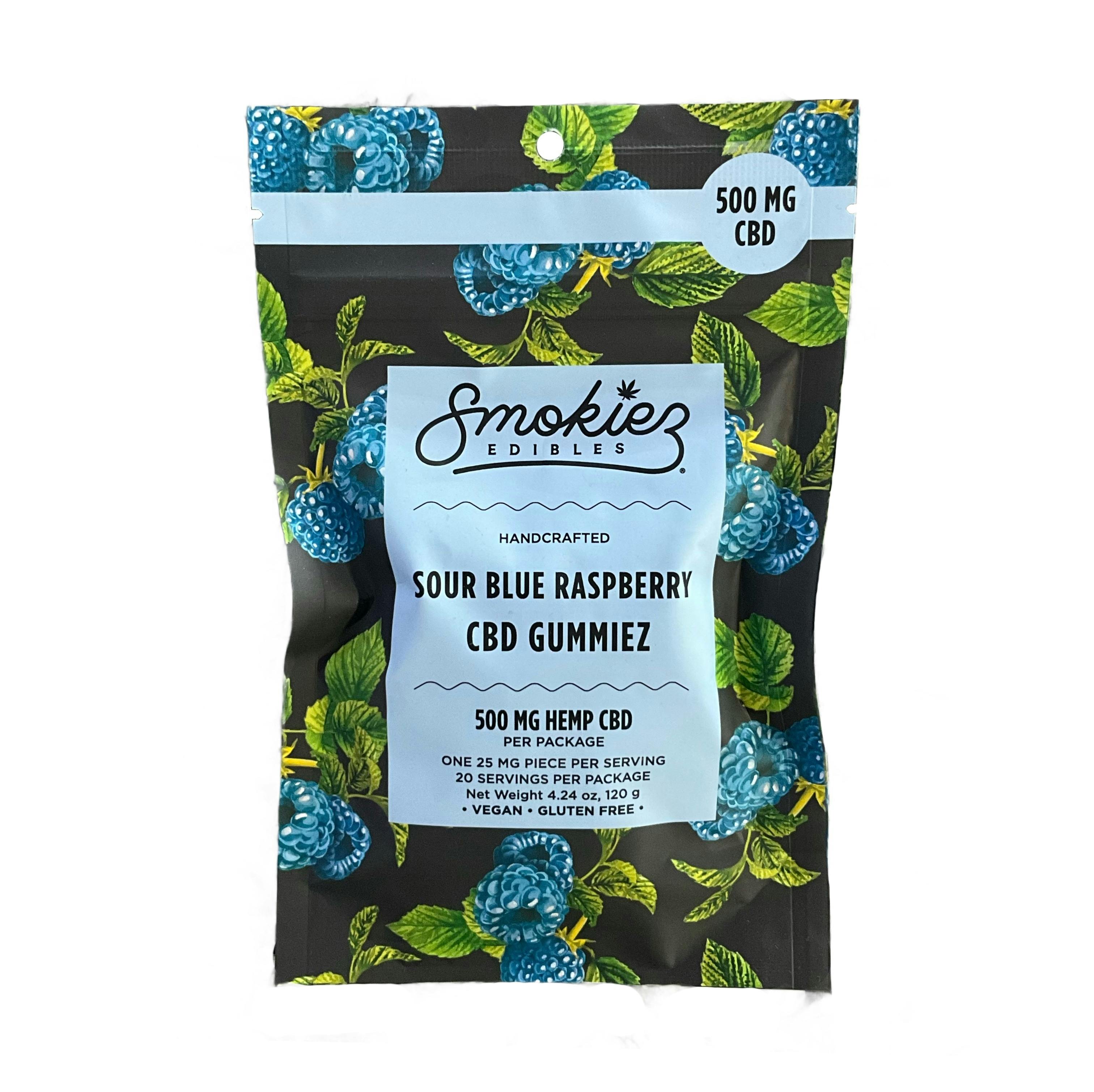 Sour Blue Raspberry CBD Gummies | 500mg | 20ct | 25mg/ea by Smokiez Edibles